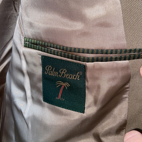 Palm Beach Tan Wool Sport-coat Suit Jacket Size 46R - Picture 4 of 6